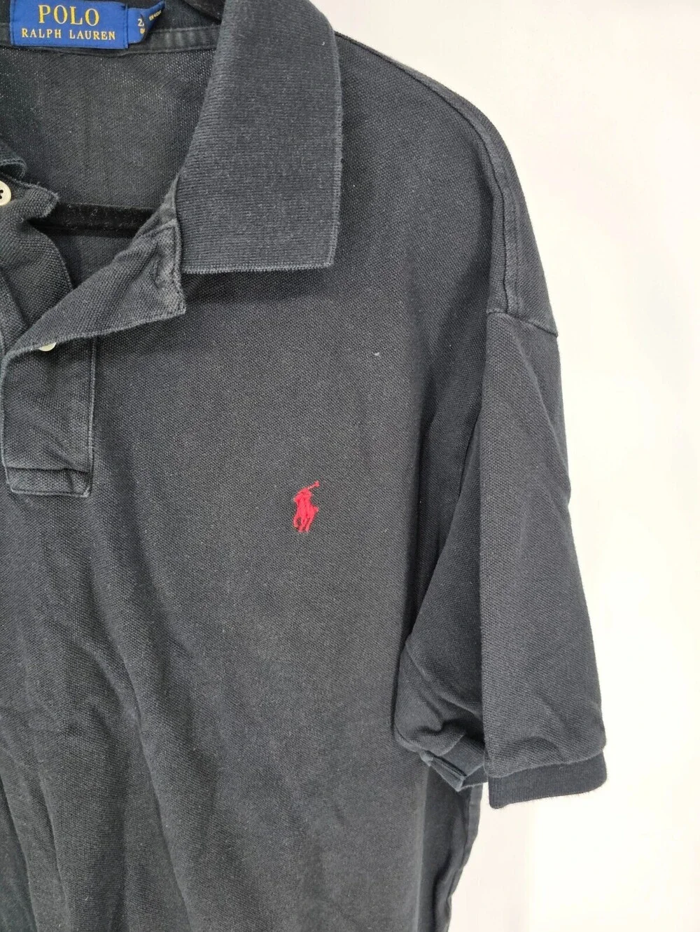 Polo Ralph Lauren Mens Sz 2XB Short Sleeve Polo Shirt Black Cotton